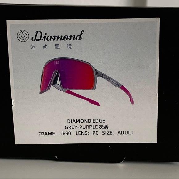 Diamond Eyewear Pink Gray Sporty Sunglasses Baseball Outdoor Fishing In Box Case - Picture 9 of 10